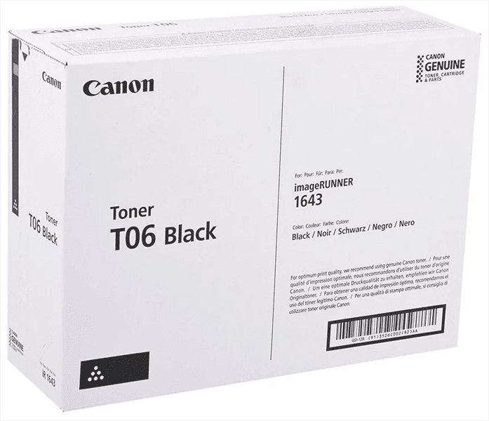 Картридж лазерный Canon T06 черный (20 500 стр.) для Canon IR1643s.