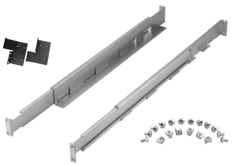 Аксессуар к источникам бесперебойного питания Systeme Electric Rail Kit 19", нагрузка до 60кг, регулируемый 480-780 мм для ИБП SRTSE 1-3КВА и SRVSE 1-3КВА, силовых модулей ИБП SRVSE XL 1-6КВА и SR (некомплект, нет монтажных уголков и инструкции)