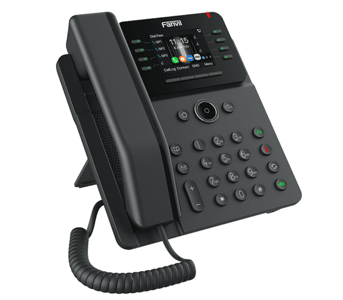 SIP-Телефон Fanvil V62G (Замена X303G), 12 SIP-акк., 2,8", 320x240 Цвет. экран, POE, БП в комп., 2x1 Gbps, Чёрный