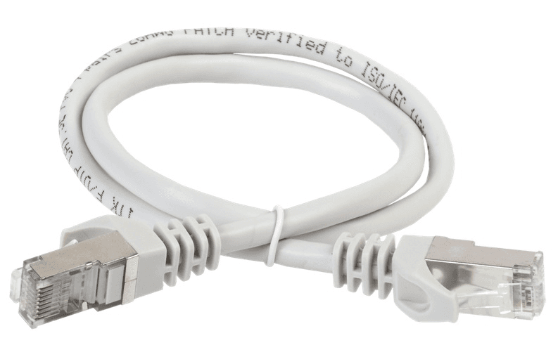 ITK Коммутационный шнур (патч-корд), кат.6A S/FTP, LSZH, 1м, серый
