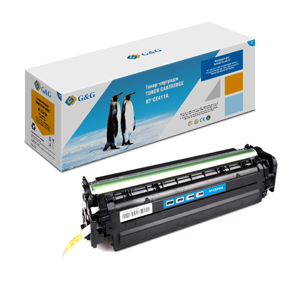 Картридж G&G GG-CE411A голубой (2600стр.) для HP LJ Pro 300 color M351a/MFP M375nw;Pro 400 color Printer M451nw/MFP M475d/