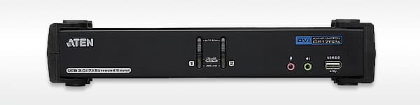 Переключатель KVM ATEN (CS1782A-AT-G) KVM+Audio+USB 2.0, 1 user USB+DVI => 2 cpu USB+DVI, со шнурами USB 2х1.8м., 2560x1600 60Hz DVI-D Dual Link/204