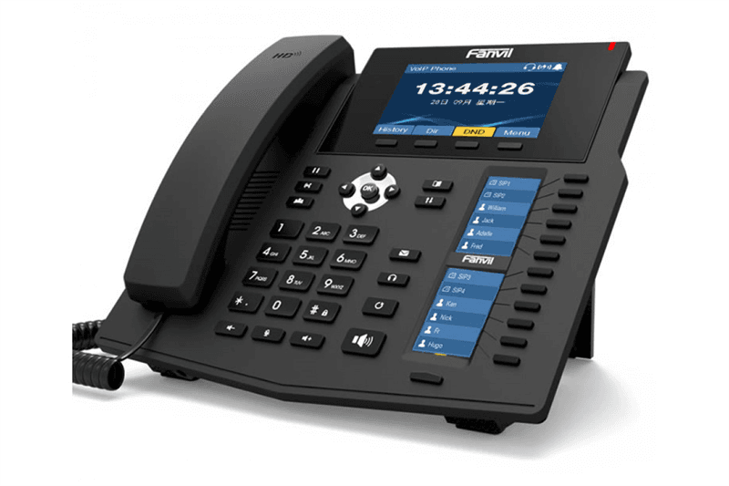 SIP-Телефон Fanvil X6U, 20 SIP-акк., 4,3", 480x272 Цвет. экран, POE, БП в комп., 2x1 Gbps, BT 4.2