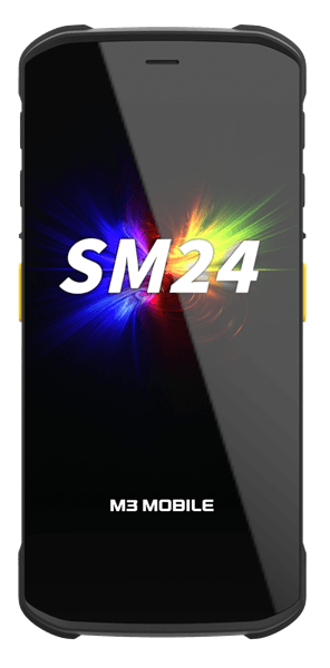 Терминал сбора данных M3 Mobile SM24 Android 16 GMS, LTE, HD, WIFI6E, CM60E, FRONT&REAR CAMERA, BT5.3 NFC(HF), 8GB/128GB, 4000mAh Battery, Hand Strap, Bullet Proof Film