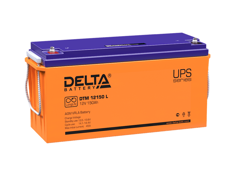 Аккумуляторная батарея Delta Аккумуляторная батарея для ИБП DTM 12150 L (12V / 150Ah) AGM, 12 лет