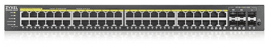 Коммутатор/ ZYXEL NebulaFlex Pro GS2220-50HP Hybrid L2 PoE+ Switch, 19 "rack, 44xGE PoE +, 4xCombo (SFP / RJ-45 PoE+), 2xSFP, 375W PoE Budget, Standalone / Cloud Management