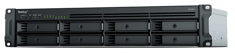 Система хранения данных Synology 2U/8bay QC 2,2GhzCPU/4Gb(32)/RAID0,1,5,6,10/upto 12HDD (1xRX418)/2xUSB3.2/1eSATA/iSCSI/4xGbE(+1Expslot)/2xIPcam/2xPS/norail 1YW