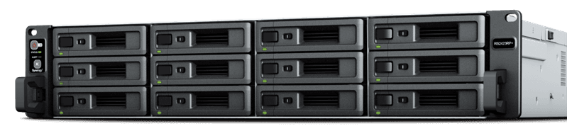 Система хранения данных Synology 2U/12bay QC 3,6GhzCPU/8Gb(32)/RAID0,1,10,5,6/upto 24HDD (1xRX1223RP)/2xUSB/2xGbE+1x10Gb(+1Expslot)/iSCSI/2xIPcam/2xPS/norail repl RS2421RP+ (незначительное повреждение коробки)