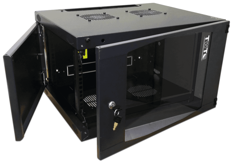 Шкаф настенный Next, 9U 550x600, стеклянная дверь, черный (существенное повреждение коробки)