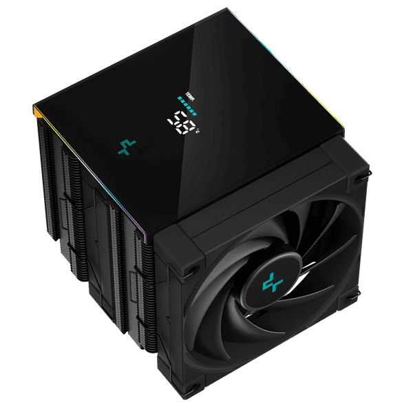 Кулер для процессора DEEPCOOL AK620 DIGITAL LGA20XX/1700/1200/115X/AM5/AM4 (8шт/кор, TDP 260W, PWM, DUAL Fan 120mm, 6 тепл. трубок, черный) RET (R-AK620-BKADMN-G)