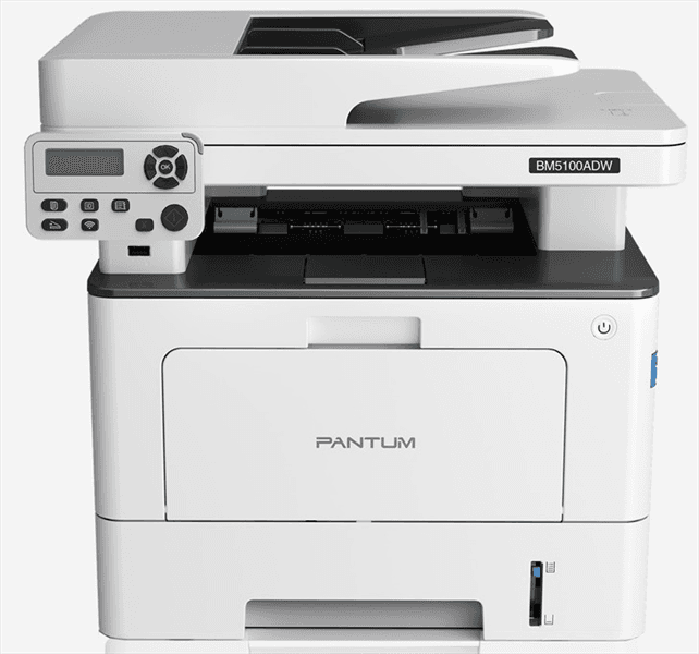 Лазерное многофункциональное устройство Pantum BM5100ADW, P/C/S, Mono laser, A4, 40 ppm (max 100000 p/mon), 1.2 GHz, 1200x1200 dpi, 512 MB RAM, Duplex, DADF50, paper tray 250 pages, USB, LAN, WiFi, star (незначительное повреждение коробки)