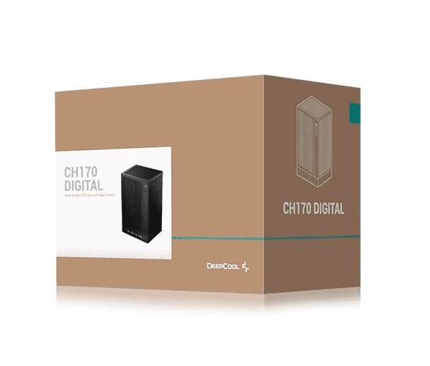 корпус Deepcool CH170 DIGITAL без БП, черный, MINI-ITX (R-CH170-BKNPI0D-G-1)