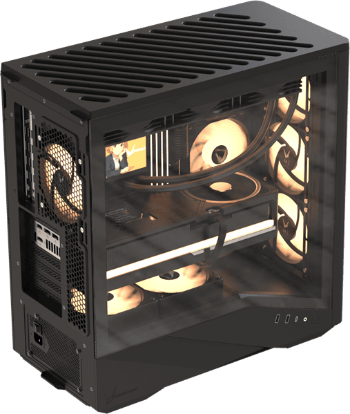 корпус Formula V Line Air Power G9 DUO PA Black, ATX, TYPE-C*1, USB3.0*2, MESH/GLASS FRONT PANEL, FRONT 3x PERFORMANCE ARGB, REAR 1x PERFORMANCE ARGB