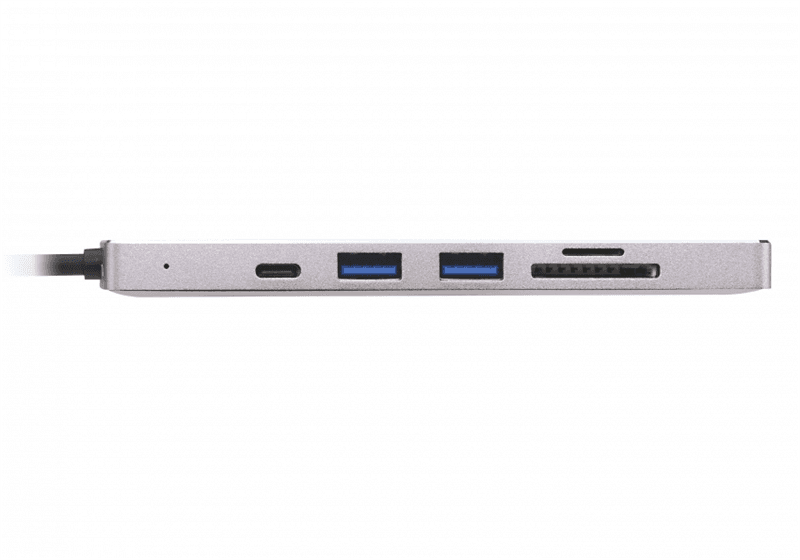 1 разъём HDMI м-м на выноске 25,4 см, 1 разъём RJ-45 м–м на кабеле CAT 5e ATEN USB-C Multiport Mini Dock - PD60W (после тестирования)