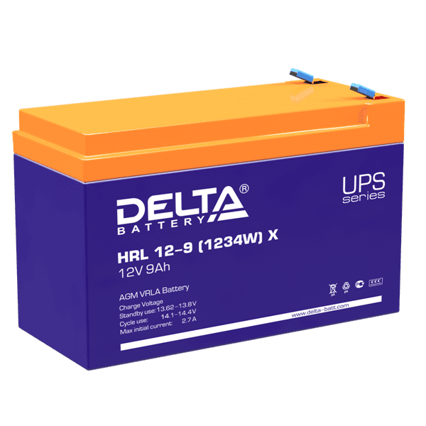 Аккумуляторная батарея Delta Аккумуляторная батарея для ИБП (10-12 лет) HRL 12-9 (1234W) X (12V / 9Ah)