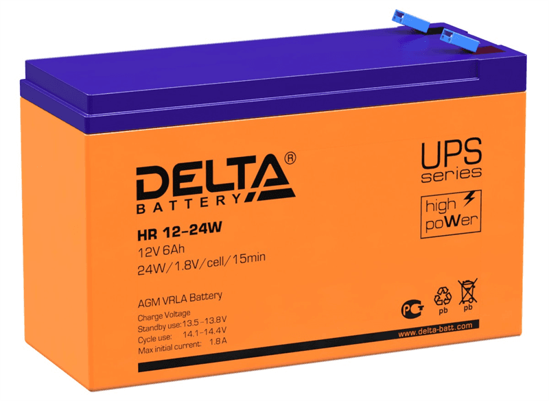 Аккумуляторная батарея Delta Аккумуляторная батарея HR 12-24 W (12V / 6Ah)