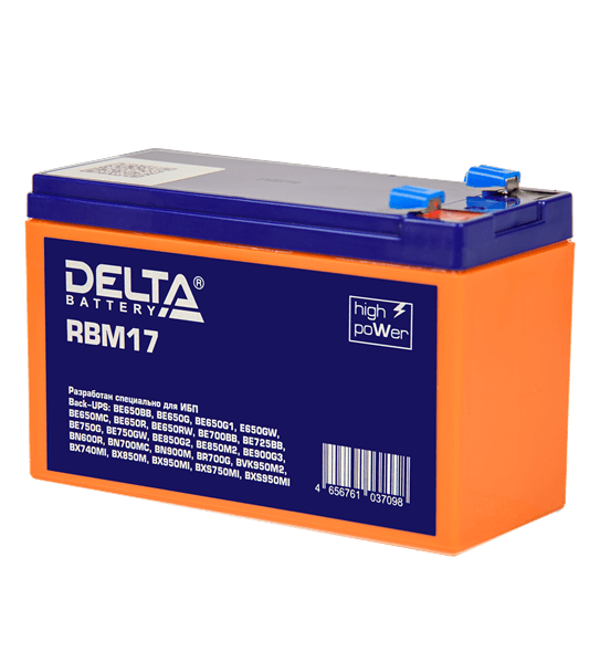 Аккумуляторная батарея Delta сменный батарейный картридж для ИБП APC (аналог RBC17), гарантия 2 года