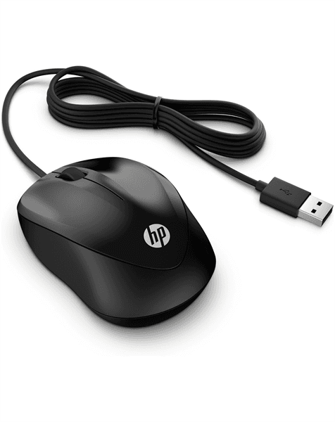 манипулятор Mouse HP Wired Mouse 1000 (Black) cons