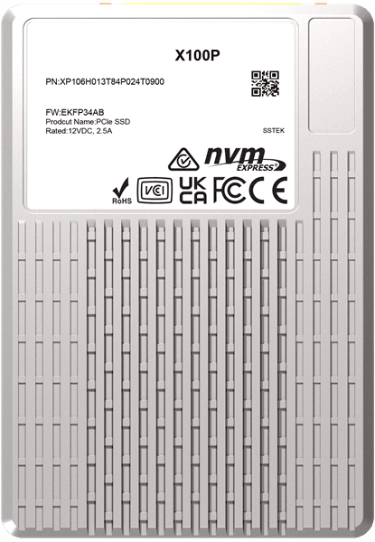 твердотельный накопитель PHISON SSD X100P 1920GB NVMe U.3 (15mm) PCIe NVMe Gen4 1x4 R7400/W6900MB/s 3D TLC 1750K/190K IOPS 1DWPD single port SSD Enterprise Solid State Drive, 1 year, OEM