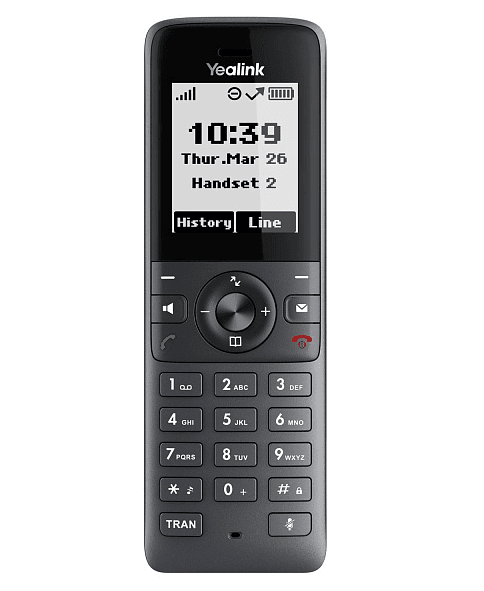 Беспроводная телефонная IP-DECT-система YEALINK W71P (база W70B+трубка W71H) до 10 SIP-аккаунтов, до 10 трубок на базу, до 20 вызовов, шт