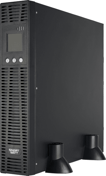 Источник бесперебойного питания SMARTWATT ИБП онлайн, чистый синус, мощность 2000/1800 ВА/Вт, стоечный/напольный, LCD дисплей, порт USB, RJ11/45, EPO, SNMP слот, IEC13 - 6 шт., встроенные АКБ 6*7 Ач