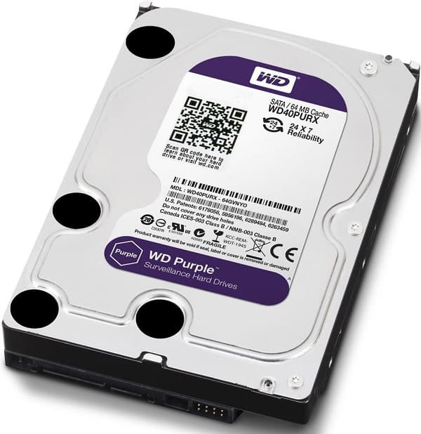 Жесткий диск Western Digital HDD SATA-III 4000Gb Purple WD40PURZ, IntelliPower, 64MB buffer (DV&NVR), 1 year