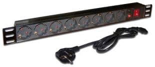 Блок распределения питания Lanmaster TWT-PDU19-10A8P-3.0 гор.размещ. 8xSchuko базовые 10A Schuko 3м