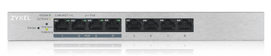 Коммутатор Smart L2 PoE+ Zyxel GS1200-8HP v2, 8xGE (4xPoE+), настольный, бесшумный, с поддержкой VLAN, IGMP, QoS и Link Aggregation, бюджет PoE 60 Вт