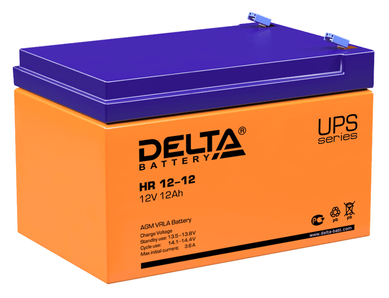 Аккумуляторная батарея Delta Аккумуляторная батарея для ИБП HR 12-12 (12V / 12Ah)