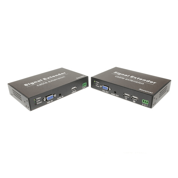 Передача VGA+аудио+USB(клавиатура, мышь)+RS232 OSNOVO TA-VKMDA+RA-VKMDA Комплект для передачи VGA, USB, RS232 и аудио по кабелю витой пары до 120м. Максимальное разрешение сигнала до 1920x1080(60Гц). Порты USB предназначены только для подключения