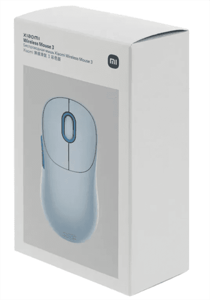 Мышь беспроводная Xiaomi Wireless Mouse 3 синий, 1200 dpi, радиоканал, Bluetooth, USB, кнопки - 5