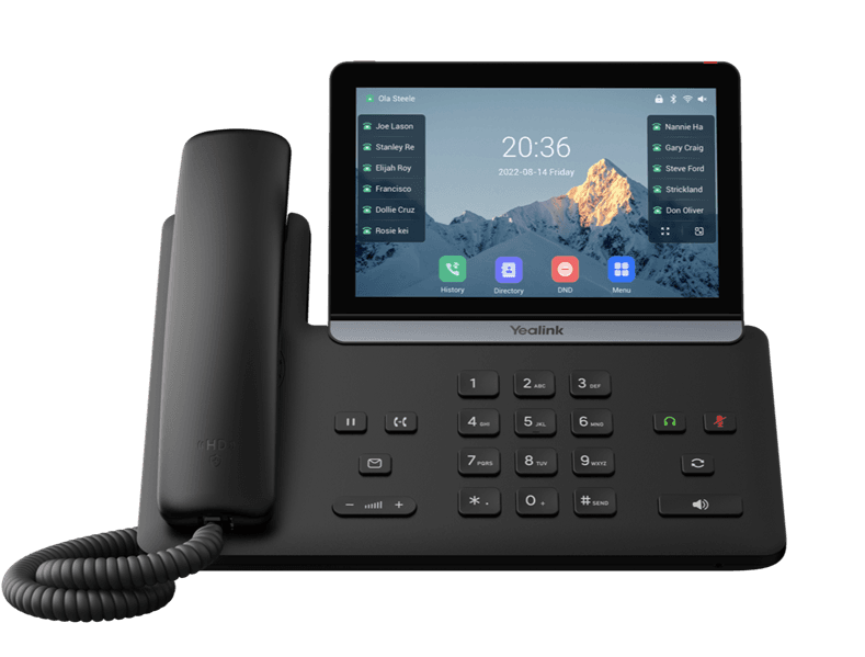 Телефон YEALINK SIP-T87W, 7" экран, WiFi, Bluetooth, USB, PoE, GigE, без видео, без БП, шт