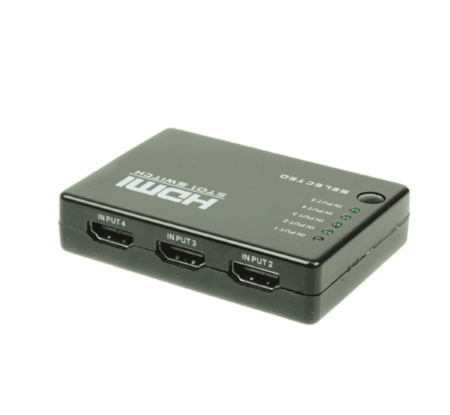Коммутатор HDMI c ИК управлением OSNOVO SW-Hi5012 Коммутатор сигнала HDMI (5вх./1вых.) с поддержкой HDMI 1.4, HDCP 1.2. Разрешение до 4Kx2K(30Гц). Вх. - HDMI(A)x5/Роз.1,7х4мм(DC5V). Вых. - HDMI(A). В комплекте пульт управления. Разме