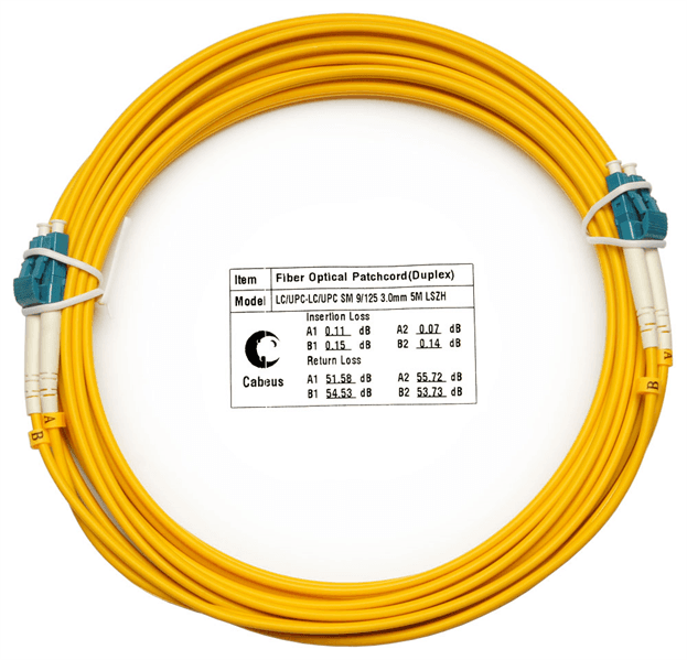 Патч-корд ВО Cabeus FOP(d)-9-LC-LC-7m Шнур оптический duplex LC-LC 9/125 sm 7м LSZH