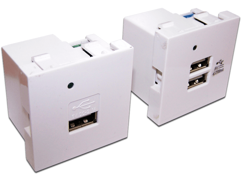 Вставка USB Lanmaster LAN-EZ45X45-2U/R2-WH