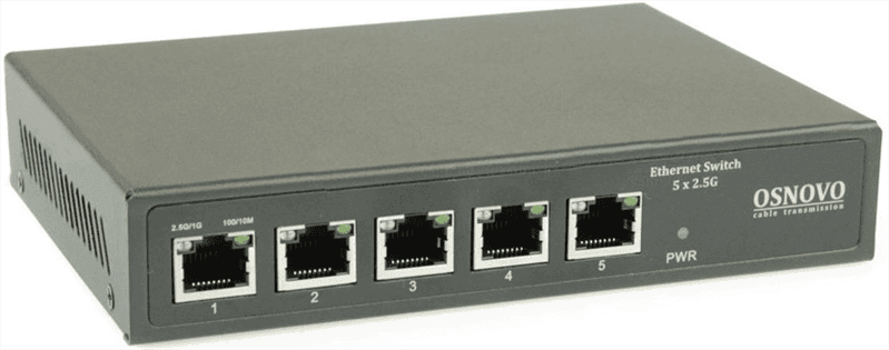 Коммутатор/ OSNOVO Коммутатор 2.5G Ethernet на 5 RJ45 портов. Порты: 5 x 2.5G (10/100/1000/2500Base-TX)