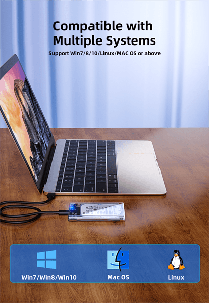 Внешний корпус NETAC WH11 NT07WH11-30B0 для HDD/SSD 2.5" SATA -> USB 3.0 прозрачный, A to B cable