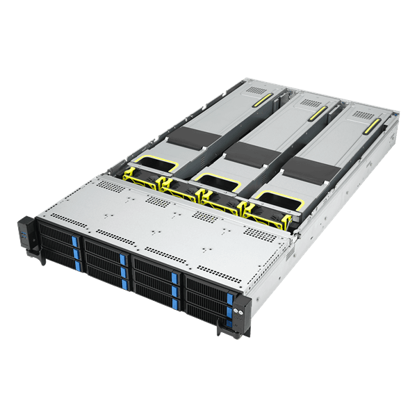 Сервер ASUS RS720-E11-RS12U, 2U, 2 x LGA4677, 32 DIMM DDR5, 12 x 3.5”/2.5" (8 x NVMe/SAS*/SATA + 4 NVMe/SATA hs), 2x M.2 slot 2280, 2x10Gbe RJ45, 8 slots PCIe 5.0, 1x OCP 3.0, 2x1600W