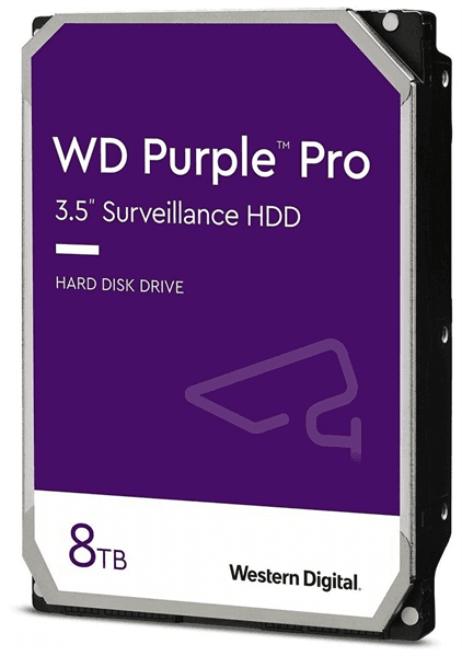 Жесткий диск Western Digital Purple Pro HDD 3.5" SATA 8TB, 7200 rpm, 256MB buffer (DV&NVR + AI), WD8001PURA, 1 year