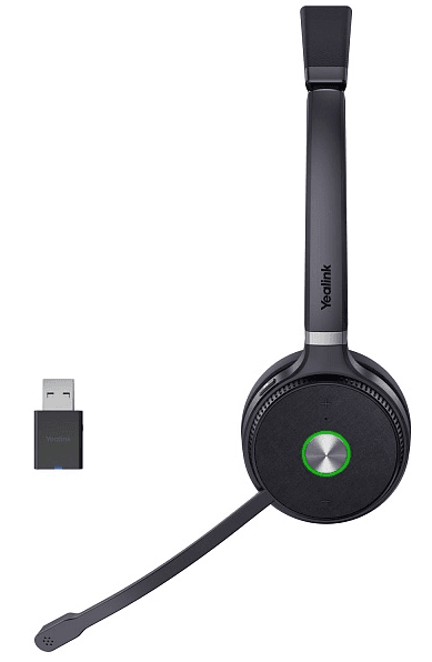 Гарнитура YEALINK WH62 Dual Portable UC Дуо, Беспроводная, HD звук, 120м DECT, Шумоподав, USB-адаптер
