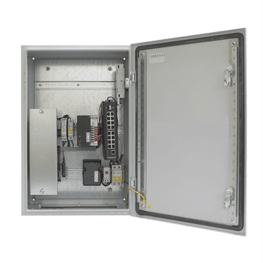 Уличный управляемый коммутатор OSNOVO OS-46TB1(SW-81602/ILS(port 90W)) Уличный управляемый (L2+) коммутатор на 18 портов с термостабилизацией, резервным питанием и функцией мониторинга температуры/влажности/напряжения на базе уличн
