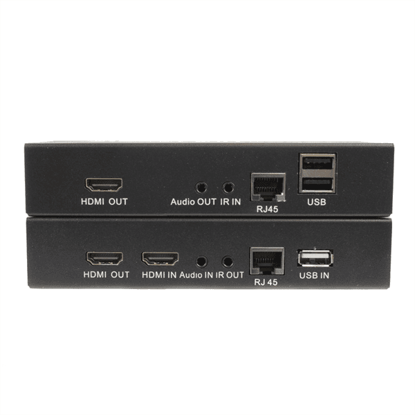 Комплект (передатчик и приемник) OSNOVO TLN-HiKMDA2+RLN-HiKMDA2 Комплект для передачи HDMI, USB, аудио, RS232 и ИК управления по сети Ethernet. Расстояние передачи "точка-точка" до 190м. Порты USB приемника предназначены только для п