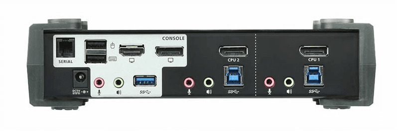 Переключатель KVM ATEN CS1922M-AT-G KVM+Audio+USB 3.0, 1 user USB+DP => 2 cpu USB+DP, со шнурами DP 2x1.5м.+USB 2х1.8м.