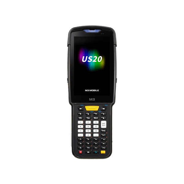 Терминал сбора данных M3 Mobile US20W Android 10.0 GMS, WVGA, 802.11 a/b/g/n/ac, SE4710 2D (SS), Rear Camera, BT, GPS, NFC(HF), 4G/64G, 42K, Ext Bat incl & Bullet Proof Film, Hand Strap. Req CRD&PWR
