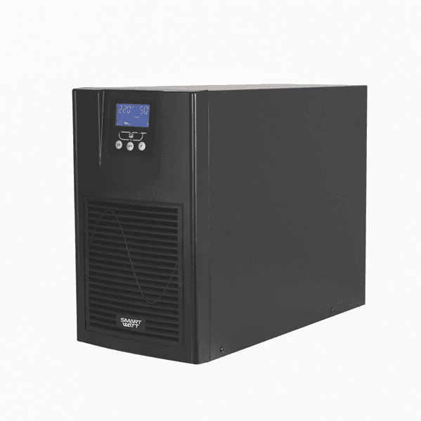 Источник бесперебойного питания SMARTWATT ИБП онлайн, чистый синус, мощность 3000/2700 ВА/Вт, напольный, LCD дисплей, порт USB, RJ11/45, EPO, SNMP слот, IEC13 - 4 шт., встроенные АКБ 6*7 Ач