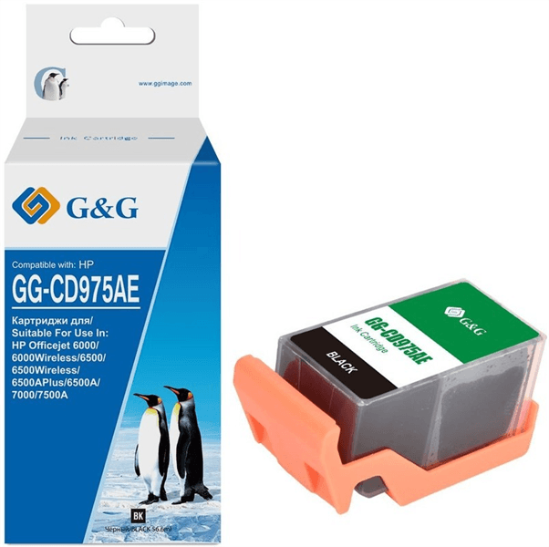 Картридж струйный G&G GG-CD975AE черный (56.6 мл) для HP Officejet 6000/6500/6500A/7000/7500A