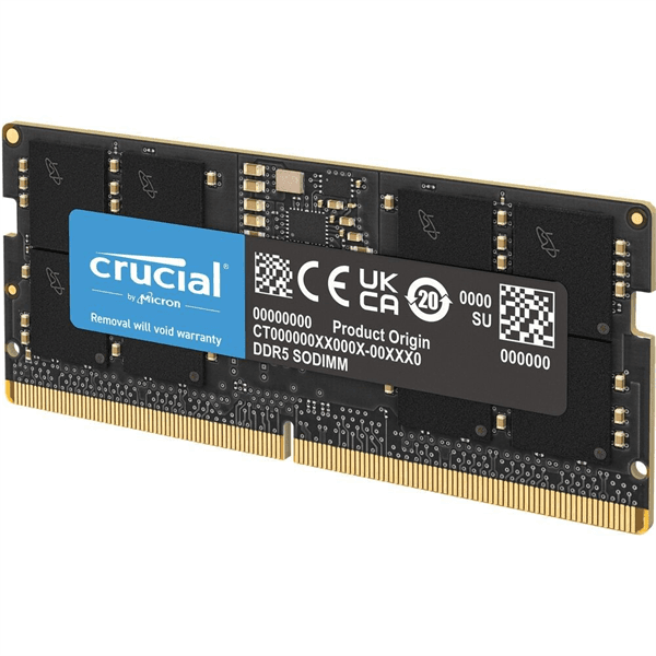 Оперативная память Crucial by Micron 8GB DDR5-5600 SODIMM (CT8G56C46S5) CL46 1.1V, 1 Year Warrаnty OEM (незначительное повреждение коробки)