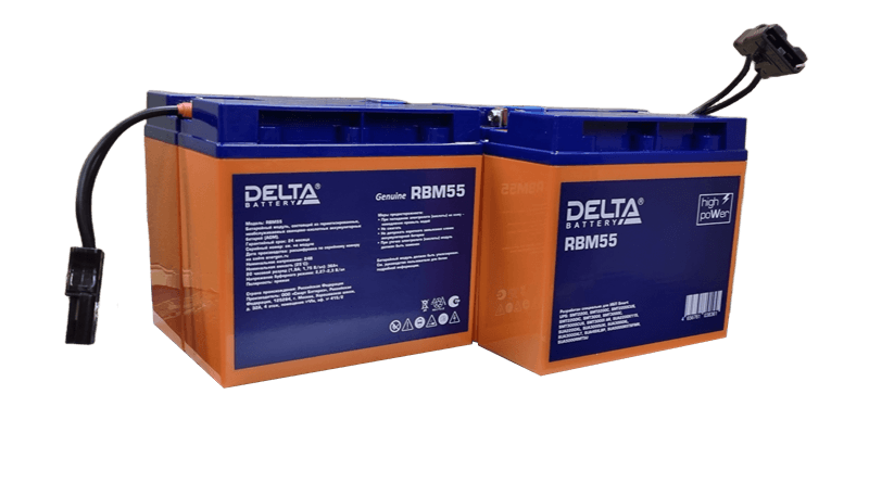Аккумуляторная батарея DELTA сменный батарейный картридж для ИБП APC (аналог RBC55), гарантия 2 года