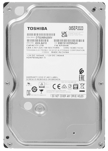 Toshiba DT02-V Series Surveillance 2Tb DT02ABA200V