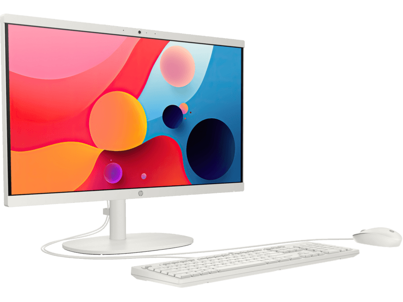 Моноблок HP 22-dg0008ci NT 21.5" FHD(1920x1080) INTEL N100, 8GB DDR5 4800 (1x8GB), SSD 512Gb, Intel Internal Graphics, noDVD,Rus/Eng kbd&mouse wired, HD Webcam, Cashmere White, FreeDos, 1Y Wty